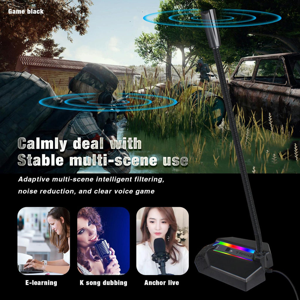 Flexible Usb Microphone With Rgb Lighting For Voice Chat And Video Conferencing-1915197799817940998