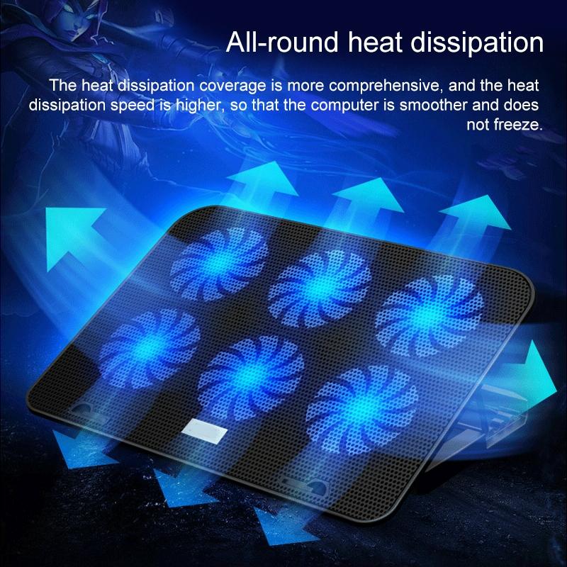 Silent Six-Fan Cooling Rack For Notebook Computers-1964932360520732681