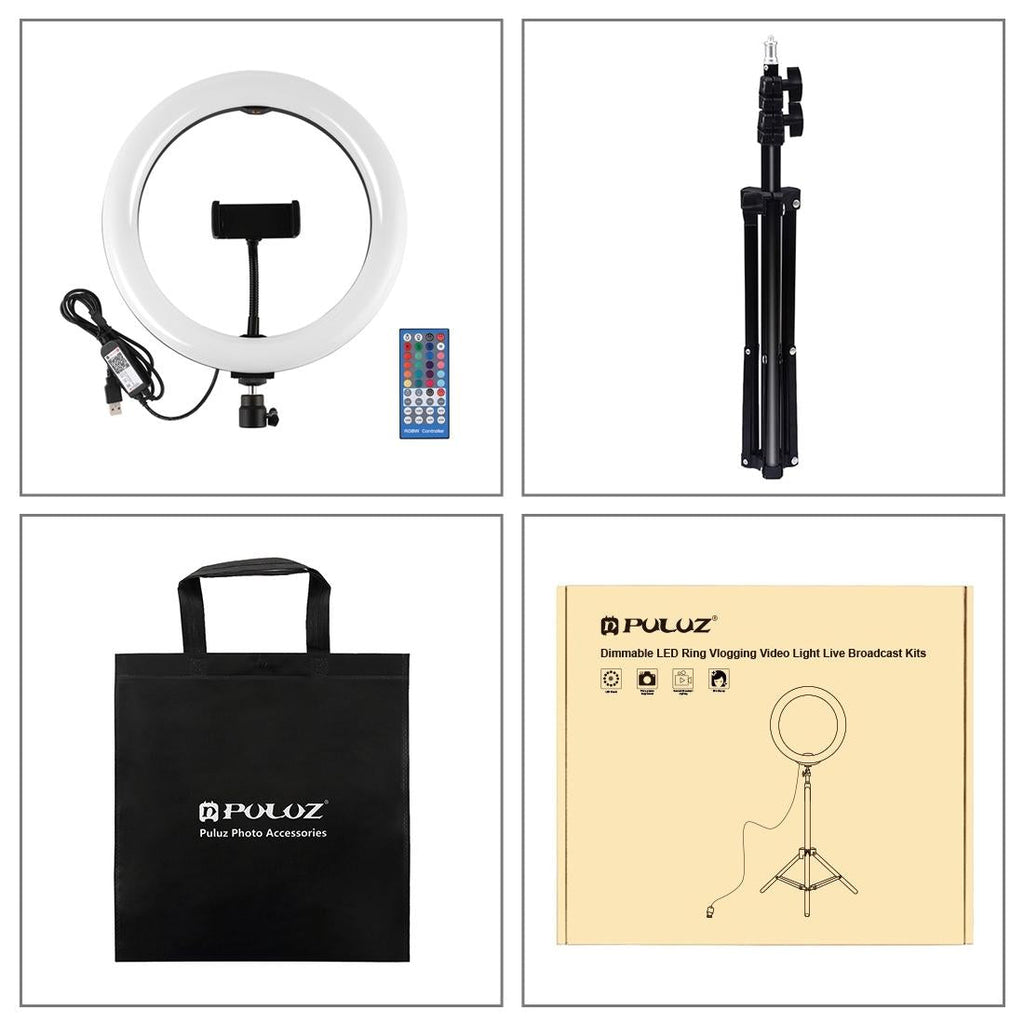 10.2 Rgbw Led Ring Light Kit With 1.1M Tripod Remote Ball Head And Phone Clamp-1915197736005799940