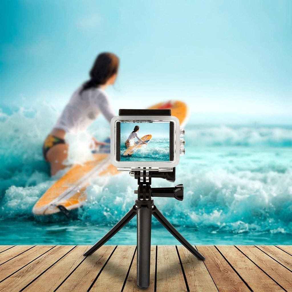 Foldable 3-Way Tripod Selfie Stick For Action Cameras - 20-58Cm Length-1915198109378547715