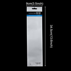 10-Pack Clear Front White Pearl Jewelry Zip Lock Bags - 34.5Cm X 9Cm With Hang Hole-1915197965140627457