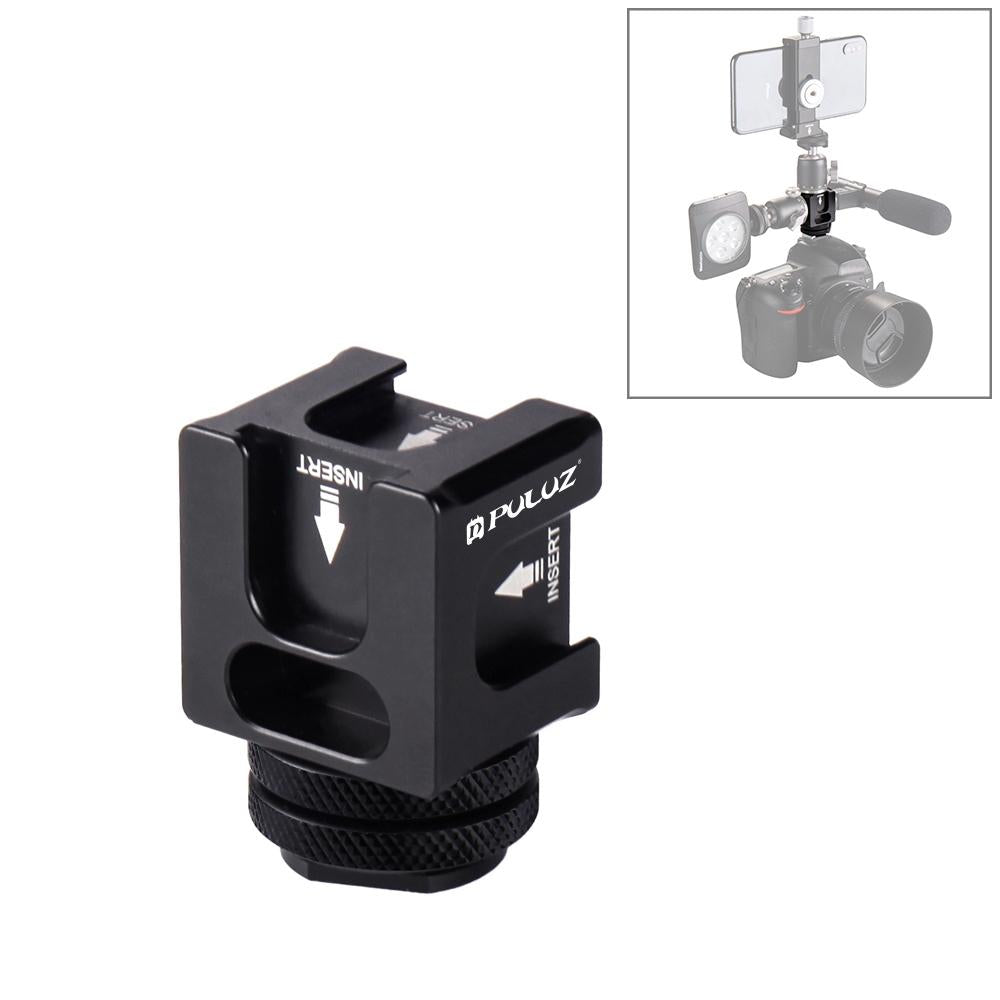 Aluminum 4-Head Hot Shoe Mount Adapter For Microphone And Flash Light-1915197891048247296