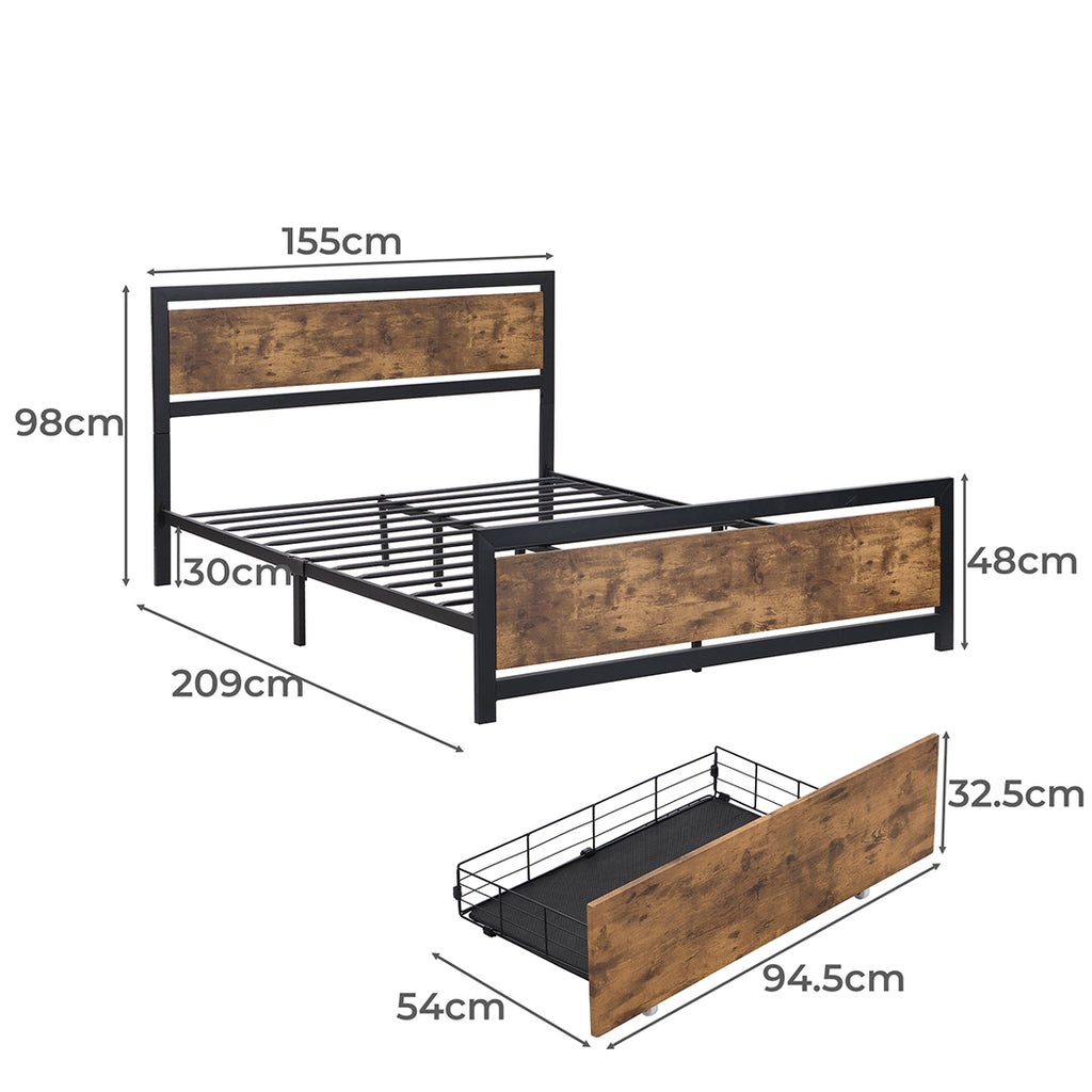 Levede Queen Bed Frame Industrial Mattress-1954802935724642306
