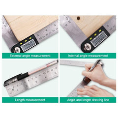 2-In-1 Digital Angle Finder Protractor - 300Mm Goniometer Ruler-1915198424450469895