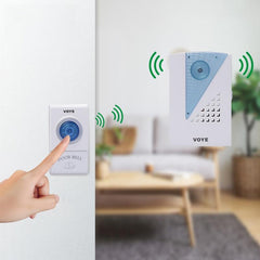 2 Remote Control Wireless Doorbell - White-1915197716821053444