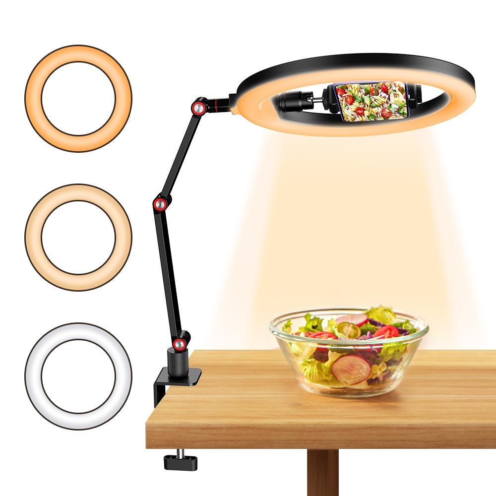 Foldable 10 Led Ring Light With Swing Arm Stand & Phone Holder-1915197913173200901