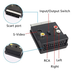 Scart Male To Female S-Video Rca Adapter - Audio Converter-1915198408734412803