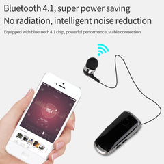 Wireless Bluetooth In-Ear Earphone With Vibrating Alert And Hands-Free Clip - Blue-1915197999340982276
