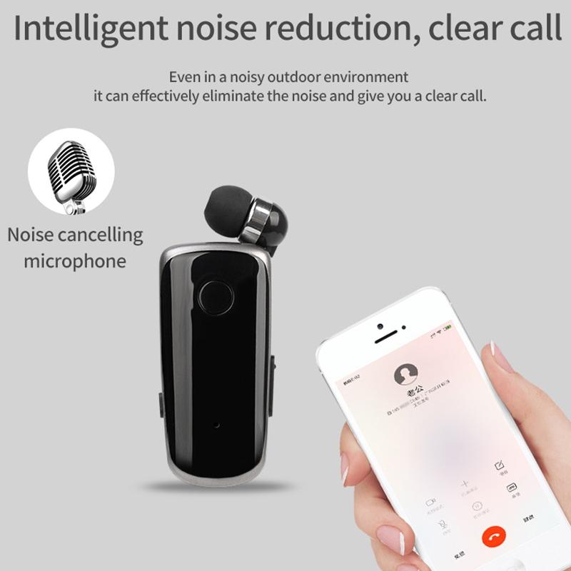 Wireless Bluetooth In-Ear Earphone With Vibrating Alert And Hands-Free Clip - Rose Red-1915197840481718275