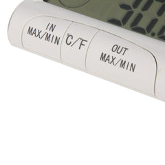 Digital Thermometer Hygrometer With External Sensor - White-1964932286227025925