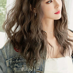 Long Hair Wig With Bangs In Haze Blue Wool - 54Cm-1915198137782374404