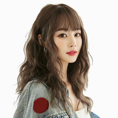 54Cm Natural Fluffy Wool Wig With Bangs-1915197826267222018