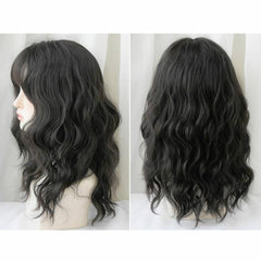 54Cm Natural Fluffy Wool Wig With Bangs-1915197826267222016