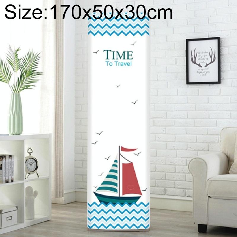 Vertical Cabinet Air Conditioning Cover - All-Inclusive Fabric - 170X50X30Cm - Sailboat Design-1915198432402870272