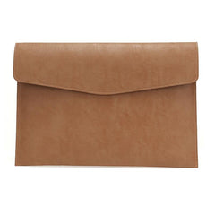 14 Inch Litchi Pattern Laptop Sleeve - Light Brown Pu Leather-1915198277024878592