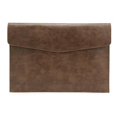 14 Inch Litchi Pattern Leather Laptop Sleeve - Dark Brown-1915198103456190471