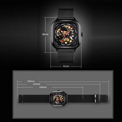 Men Automatic Tourbillon Watch With Mesh Band - Rose Gold-1915197830578966534