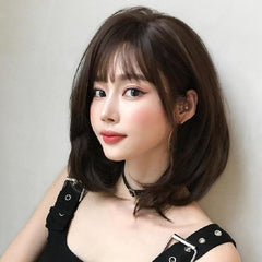 40Cm Shoulder Length Honey Pudding Wig - Perfect For Round Faces-1915198137937563653