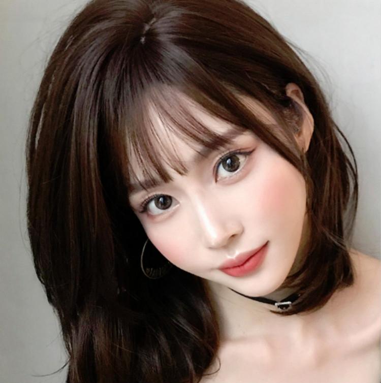 40Cm Shoulder Length Honey Pudding Wig - Perfect For Round Faces-1915198137937563654