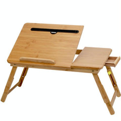Foldable Laptop Desk For Bed - Lazy Computer Table With Card Slot-1964932339100422153