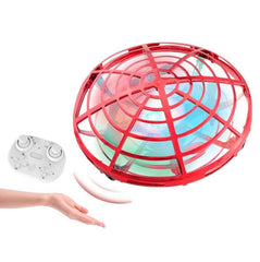 5 Induction Quadcopter Mini Drone With Colourful Lights - Red Remote-1915197835763126272