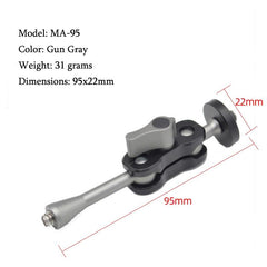 Yj Magic Arm Bracket Mount With 1 / 4 Inch Ball Head - Gun Gray-1915198272901877761