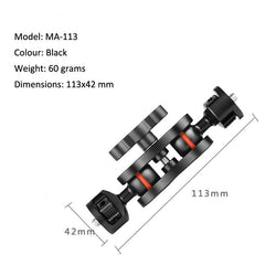 Yj Magic Arm Bracket Mount With 1 / 4 Inch Ball Head - Black-1915197613964136449