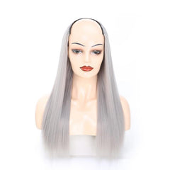 14 Long U-Shaped Half Wig For Straight Hair In Grandma Gray - Us 0906-1915197544430964736