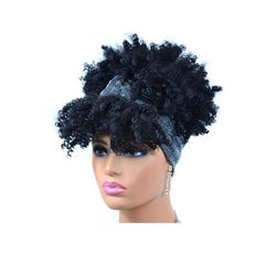 Gradient Small Curly Headscarf Wig In 12.Tjg1 1B Colour-1915197861314826240