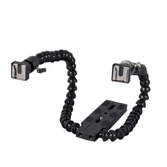 Adjustable Dual Arm Flash Bracket Mount For Hot Shoe-1915197659723993088