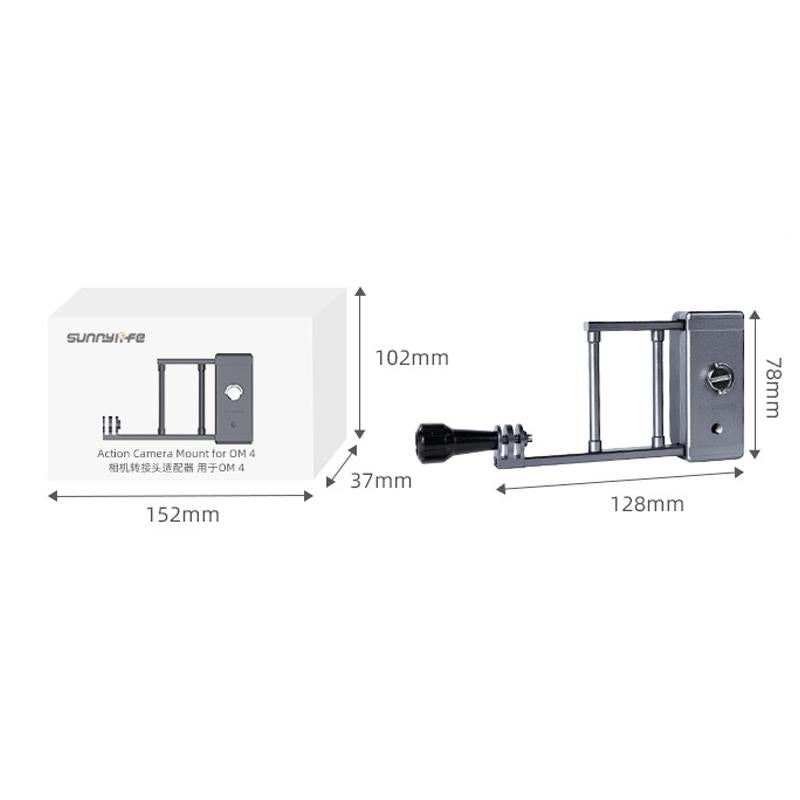 Aluminum Mount Plate Adapter For Dji Action / Gopro Hero9 / 8 Mobile 3 / Om4 Gimbal-1915198397552398338