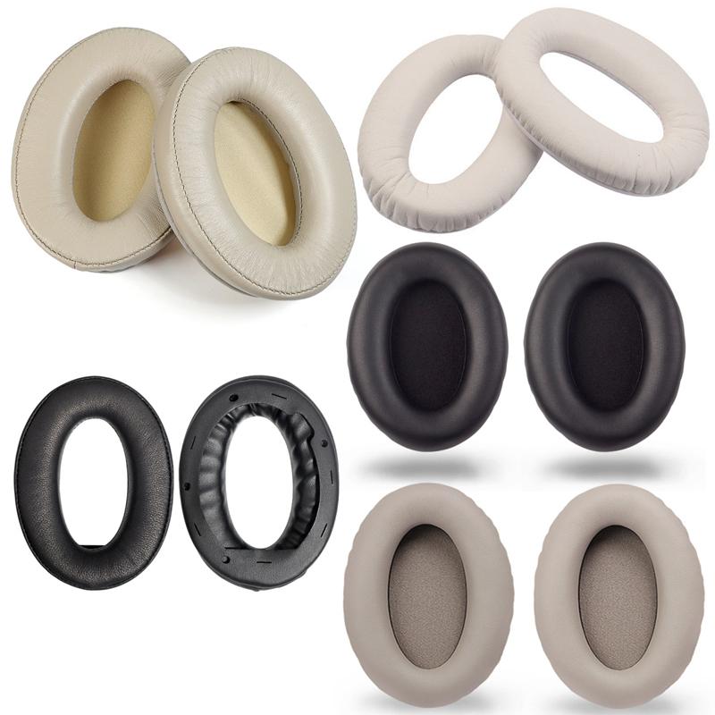 2 Pieces Headset Sponge Covers For Sony Wh-1000Xm2 / Xm3 / Xm4 - Black Protein With Card Buckle-1915198255315161089