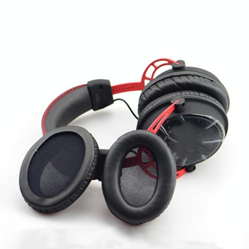 2-Pack Leather Ear Pad Covers For Kingston Cloud Silver Ii Headset - Grid Design-1915197820386807813
