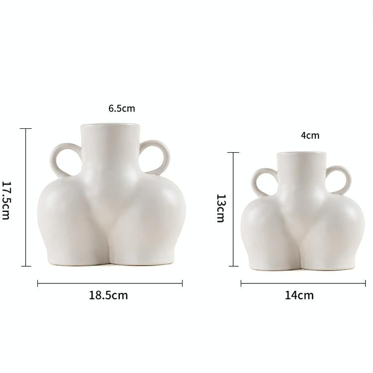 Large Matte White Ceramic Flower Vase For Home Decor-1915197950036938754