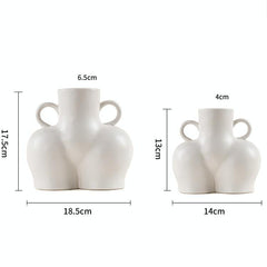 Large Matte White Ceramic Flower Vase For Home Decor-1915197950036938754