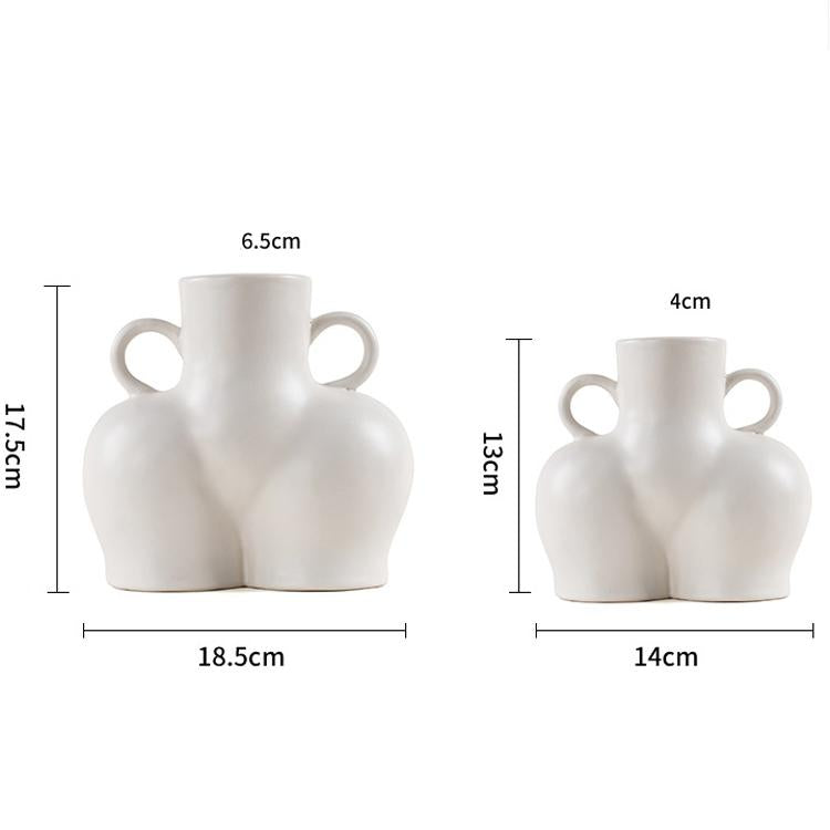 Small Matte White Ceramic Flower Vase For Home Decor-1915197788409434114