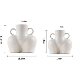 Small Matte White Ceramic Flower Vase For Home Decor-1915197788409434114