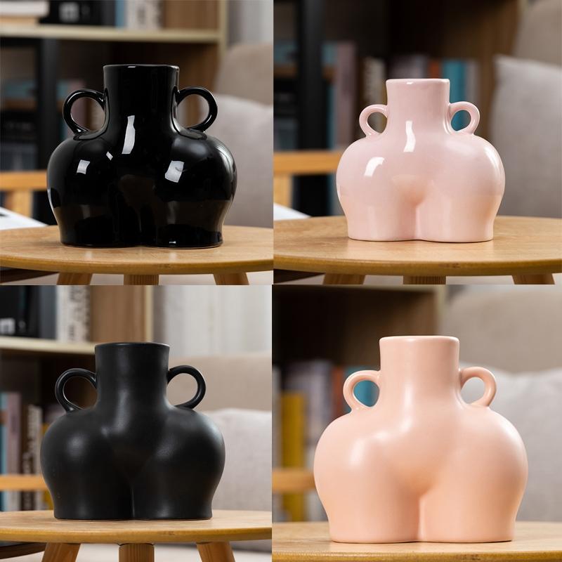 Small Matte Pink Ceramic Vase For Home Decor And Dried Flower Arrangements-1915197698974289921