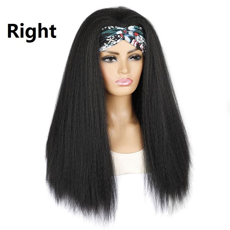 Long Floral Turban Headband With Corn Beard Wig In 1B E Colour-1915198129544761346