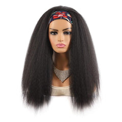 Long Floral Turban Headband With Corn Beard Wig In 1B E Colour-1915198129544761349
