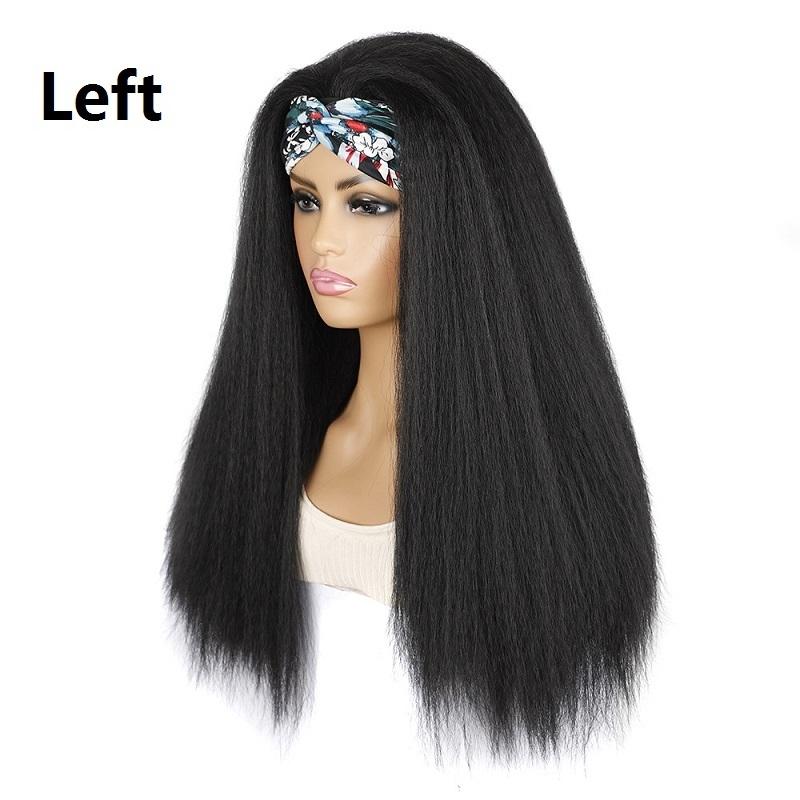 Long Hair Turban Headband With Corn Beard Wig - Black-1915197635363475459
