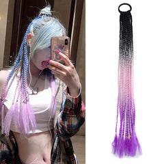 Vibrant Braid Hair Band With Corn Silk Dreadlocks - Colour 44-1915197708835098629