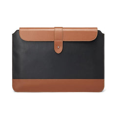 13-14 Inch Horizontal Microfiber Notebook Liner Bag In Black & Brown-1915198130878550016