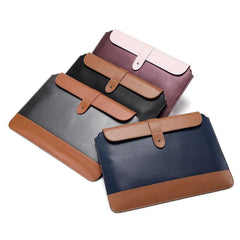 11-12 Inch Microfiber Notebook Liner Bag - Blue & Brown-1915197819514392577
