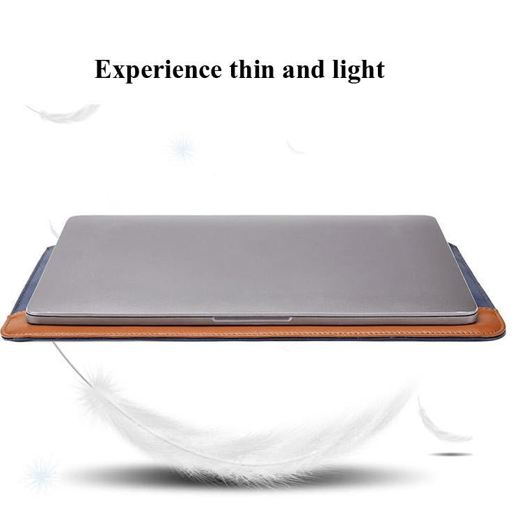 13-14 Inch Microfiber Notebook Liner Bag - Blue & Brown-1915197636453994499