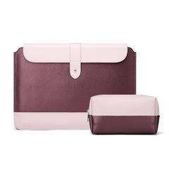 13-14 Inch Horizontal Microfiber Notebook Liner & Power Bag - Wine Red-1915197721501896704