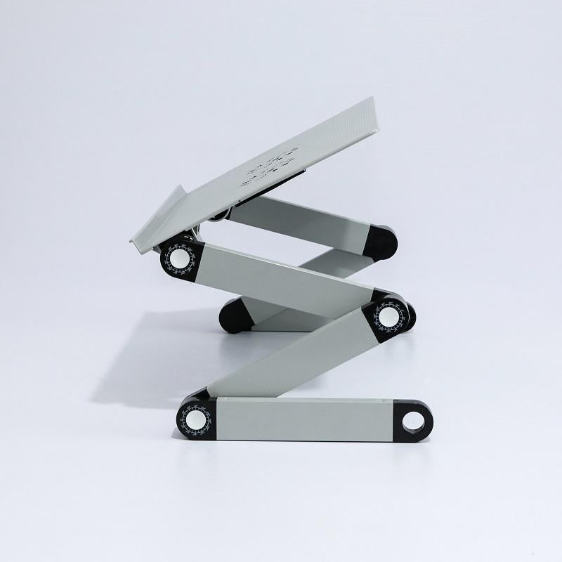Adjustable Folding Laptop Desk With Mouse Board - Silver-1964932329784872965