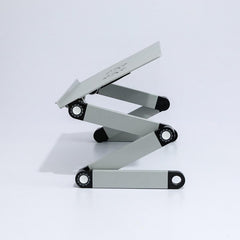 Adjustable Folding Laptop Desk With Mouse Board - Silver-1964932329784872965