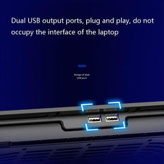 Sea Blue Dual Fan Laptop Cooling Stand - Adjustable-1964932275477024773