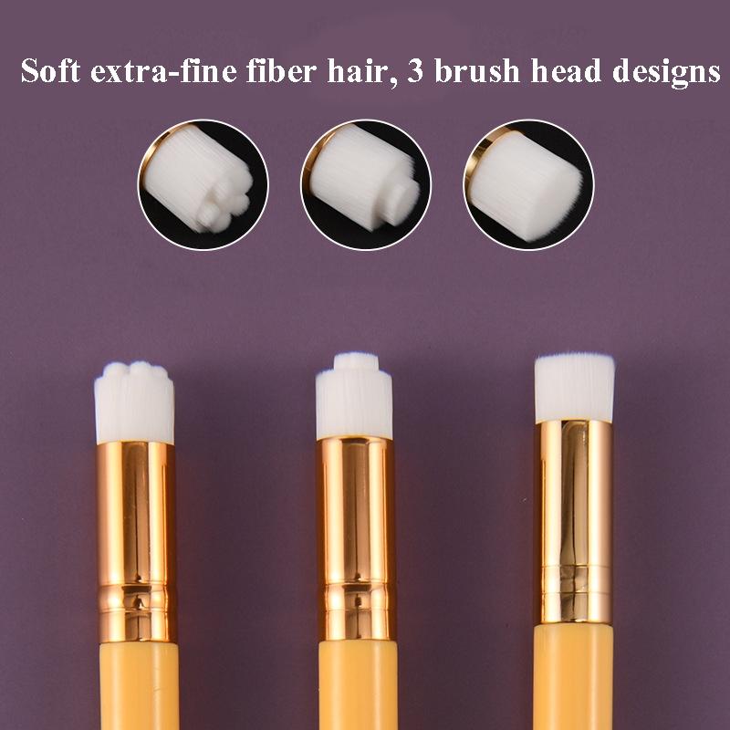 6-Piece Soft Nasal Washing Brush Set For Blackhead Removal And Deep Cleansing - Flat Head Wood Silver-1915197714342219780